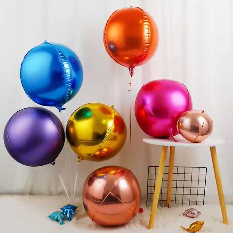 4D রঙিন গোলাকার ফয়েল বেলুন