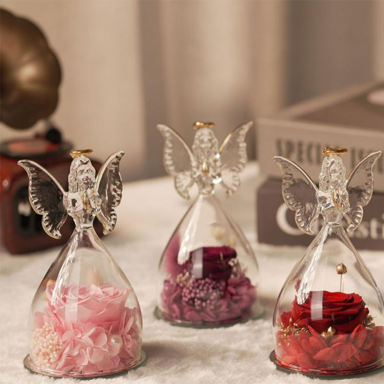 গ্লাস এঞ্জেল সংরক্ষিত ফুল উপহার