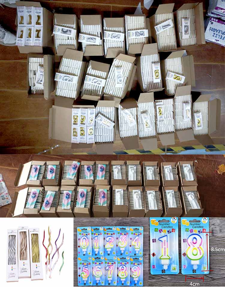 Birthday candles packaging