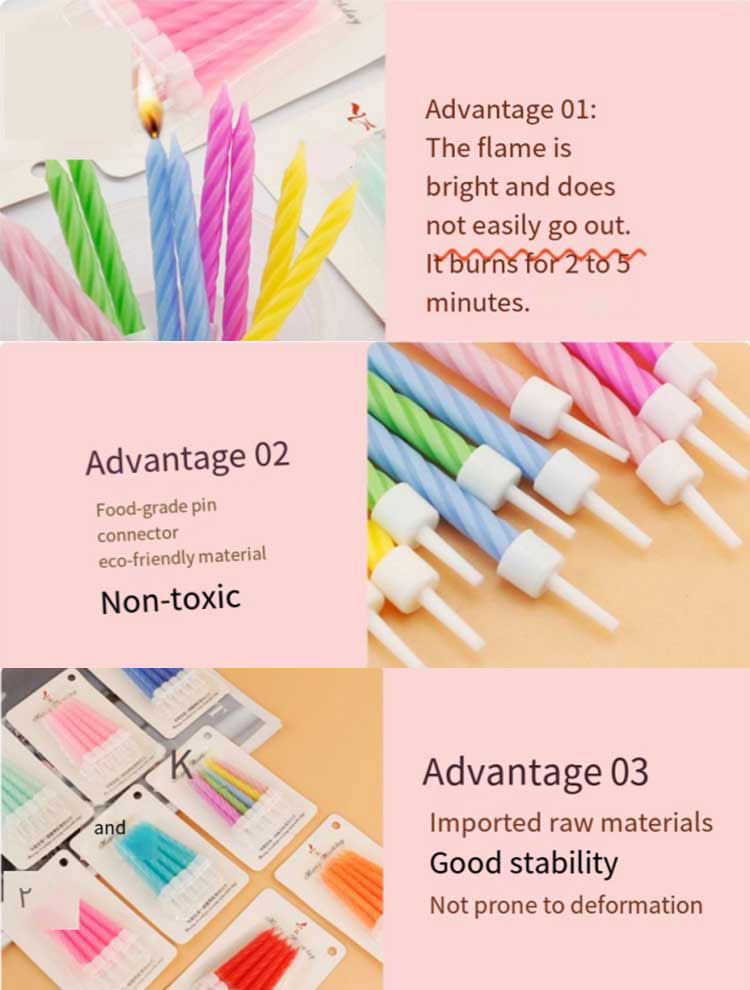 macaron colored spiral birthday candles newshine