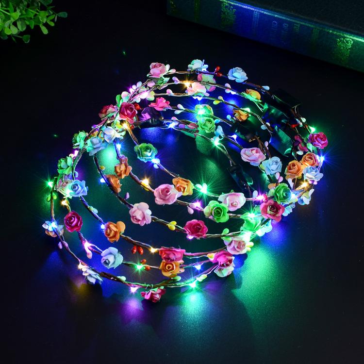 LED ফ্লাওয়ার হেডব্যান্ড ক্রাউন